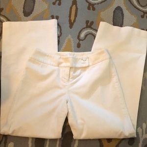 Winter white thin corduroy wide leg tuxedo pant